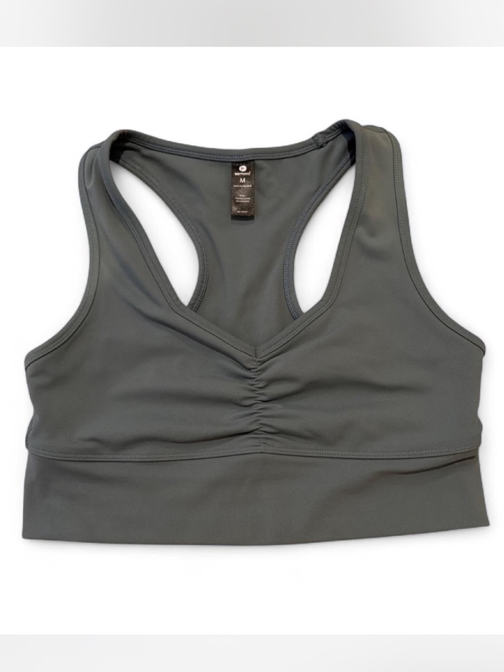 90 Degree By Reflex Olive Gray Racerback Sports Bra